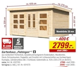 Gartenhaus „Flehingen“ für 2.799,00 € bei toom Baumarkt im Angebot Gartenhaus „Flehingen“ im aktuellen toom Baumarkt Prospekt