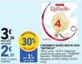 4 Bâtonnets glacés noix de coco - Raffaello en promo à 2,37 € chez E.Leclerc 4 Bâtonnets glacés noix de coco - Raffaello dans le catalogue E.Leclerc