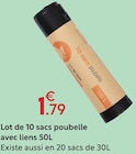 Lot de 10 sacs poubelle avec liens 50l - Maxi Bazar Lot de 10 sacs poubelle avec liens 50l à 1,79 € dans le catalogue Maxi Bazar