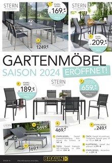 Gartentisch im BRAUN Möbel-Center Prospekt "GARTENMÖBEL SAISON 2024 ERÖFFNET!" mit 20 Seiten (Freiburg (Breisgau))