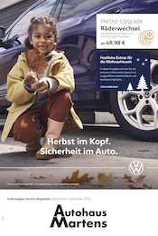 Volkswagen Prospekt für Testorf-Steinfort mit 1 Seite Volkswagen Prospekt für Testorf-Steinfort: "Herbst im Kopf. Sicherheit im Auto.", 1 Seite, 01.09.2026 - 31.12.2026