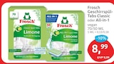 Classic Spül-Tabs Limone von Frosch für 8,99 € bei budni im Angebot Classic Spül-Tabs Limone von Frosch im aktuellen budni Prospekt