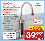 Elektrische Warm- und Kaltwasserarmatur von MAXXMEE im aktuellen Netto Marken-Discount Prospekt für 39,99 €