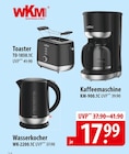 WKM Toaster TO-1850.1C, Kaffeemaschine KM-900.1C oder Wasserkocher WK-2200.1C Angebote bei famila Nordost Elmshorn für 17,99 €