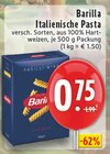 Italienische Pasta im Angebot bei E center in Iserlohn Italienische Pasta Angebote von Barilla bei E center Iserlohn für 0,75 €