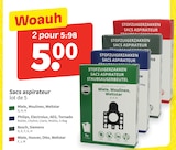 Sacs aspirateur en promo chez Wibra Roubaix à 5,00 €