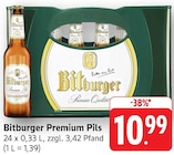 Premium Pils Angebote von Bitburger bei E center Hofheim für 10,99 €