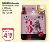 Kaffeepads Angebote von Globus bei GLOBUS Gießen für 4,49 €