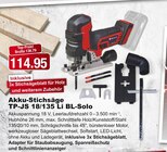 RHG Baucentrum Bernsbach - Akku-Stichsäge TP-JS 18/135 Li BL-Solo Angebot im Prospekt Akku-Stichsäge TP-JS 18/135 Li BL-Solo bei RHG Baucentrum im Bernsbach Prospekt für 114,95 €