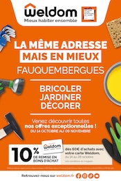 Prospectus Bricolage Weldom en cours à Lillers et alentours, "LA MÊME ADRESSE MAIS EN MIEUX FAUQUEMBERGUES", 16 pages, 01/10/2026 - 09/11/2026 Catalogue Bricolage Weldom en cours à Lillers et alentours, "LA MÊME ADRESSE MAIS EN MIEUX FAUQUEMBERGUES", 16 pages, 01/10/2026 - 09/11/2026