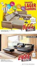 Ecksofa im Polstermöbel Fischer Prospekt "UNSERE GRÖSSTE LAGERRLAGERRÄUMUNG" auf Seite 7