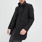 Manteau mi-long col montant noir homme en promo chez La Halle Manteau mi-long col montant noir homme dans le catalogue La Halle