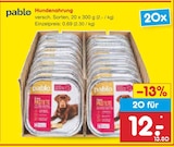 Hundenahrung im Angebot bei Netto Marken-Discount in Lahr Hundenahrung Angebote von pablo bei Netto Marken-Discount Lahr für 12,00 €
