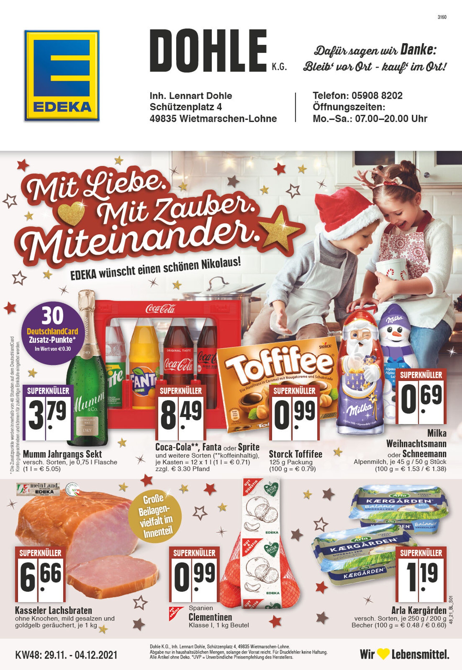 EDEKA Prospekt für Lingen mit 24 Seiten EDEKA Prospekt für Lingen: "Aktuelle Angebote", 24 Seiten, 29.11.2021 - 04.12.2021