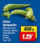 Grüner Spitzpaprika im Angebot bei Lidl in Bergheim Grüner Spitzpaprika Angebote bei Lidl Bergheim für 1,29 €