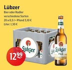 Bier oder Radler Angebote von Lübzer bei Huster Pirna für 12,99 €