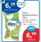 Spülmaschinen-Tabs im Angebot bei budni in Norderstedt Spülmaschinen-Tabs Angebote von Claro bei budni Norderstedt für 6,29 €