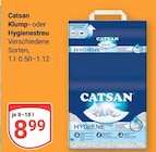 Klump- oder Hygienestreu Angebote von Catsan bei GLOBUS Herne für 8,99 €