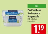 Paul Söbbeke Speisequark Magerstufe Angebote bei famila Nordost Kiel für 1,19 €