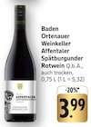 Affentaler Spätburgunder Rotwein im Angebot bei EDEKA in Baden-Baden Affentaler Spätburgunder Rotwein Angebote von Ortenauer Weinkeller bei EDEKA Baden-Baden für 3,99 €