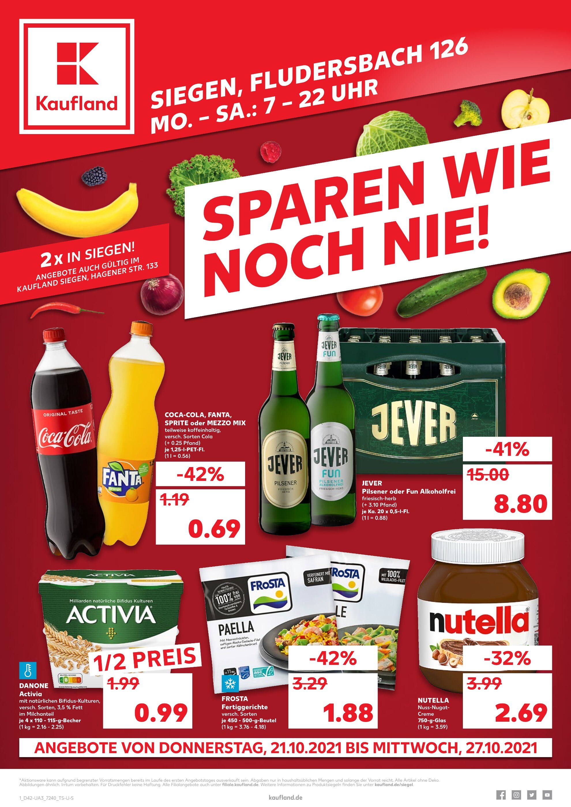 Kaufland Prospekt für Wilnsdorf mit 46 Seiten Kaufland Prospekt für Wilnsdorf: "JETZT KRÄFTIG SPAREN!", 46 Seiten, 21.10.2021 - 27.10.2021