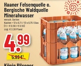 Haaner Felsenquelle o. Bergische Waldquelle Mineralwasser Angebote bei Trinkgut Bonn für 4,99 €