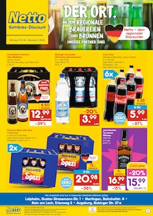 Coca Cola im Netto Marken-Discount Prospekt "DER ORT, AN DEM DU IMMER AUSGEZEICHNETE PREISE FINDEST." mit 2 Seiten (Augsburg)