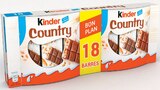 Barre chocolatée country céréales chocolat - KINDER - Intermarché Contact à Angers Barre chocolatée country céréales chocolat - KINDER en promo chez Intermarché Contact Angers à 2,30 €
