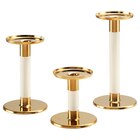 Kerzenständer 3er-Set elfenbeinweiß/goldfarben von GLITTRIG im aktuellen IKEA Prospekt