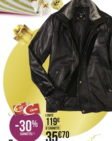 Parka cuir - Géant Casino à Mulhouse Parka cuir en promo chez Géant Casino Mulhouse à 119,00 €