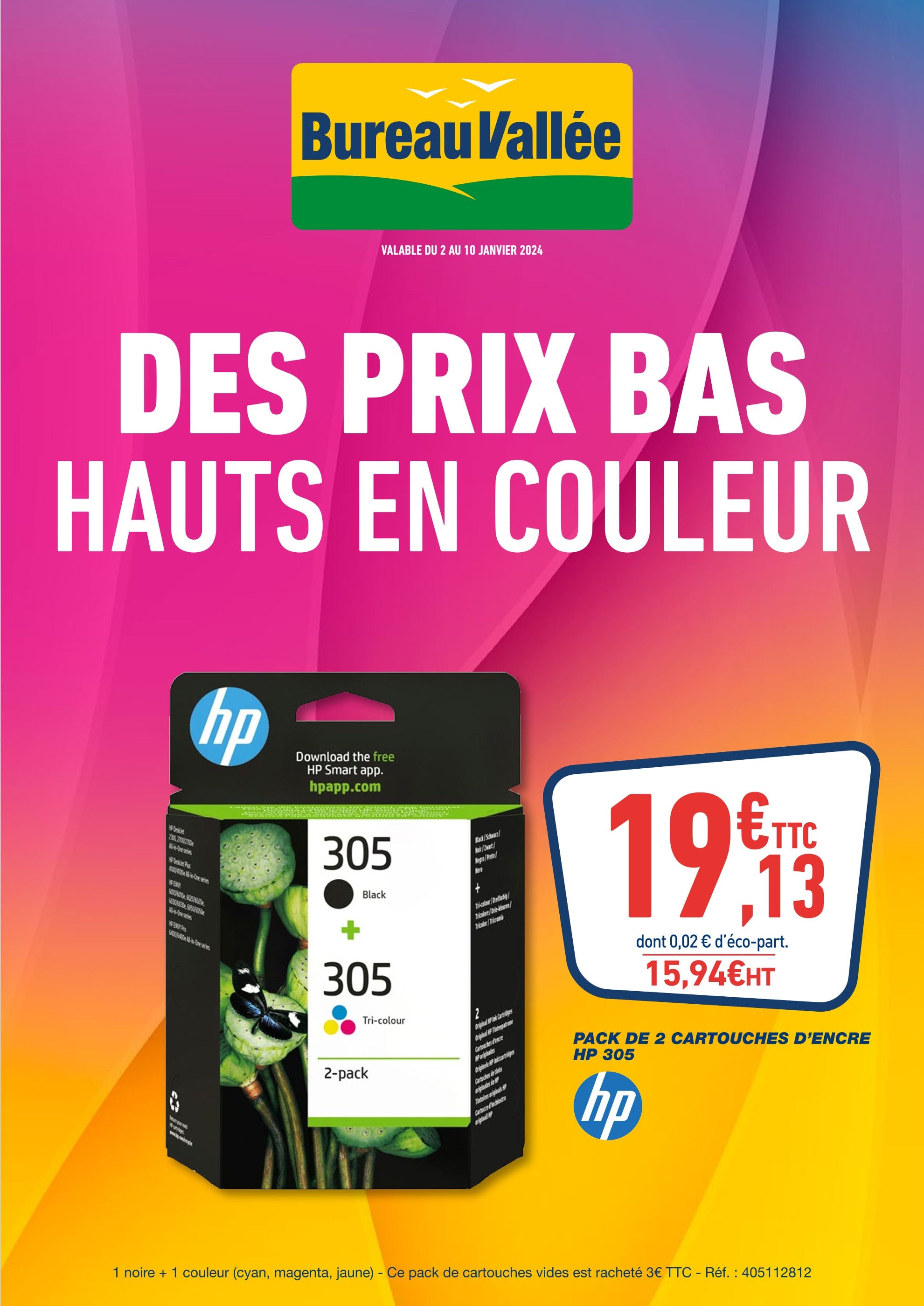 Cartouche d'encre 305 XL Noir - Compatible HP JETLINE : la cartouche  d'encre à Prix Carrefour