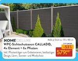 WPC-Sichtschutzzaun CALLADO, 4x Element + 6x Pfosten von HOME DELUXE für 579,00 € bei ALDI Nord im Angebot WPC-Sichtschutzzaun CALLADO, 4x Element + 6x Pfosten von HOME DELUXE im aktuellen ALDI Nord Prospekt