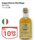 Grappa Riserva Villa Rillago im Angebot bei GLOBUS in Kerpen Grappa Riserva Villa Rillago Angebote bei GLOBUS Kerpen für 10,99 €