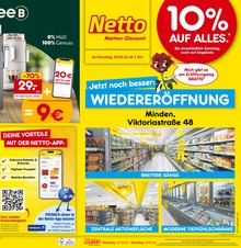 Netto Marken-Discount Prospekt für Minden: "Wiedereröffnung - 10% AUF ALLES.", 4 Seiten, 25.03.2025 - 29.03.2025