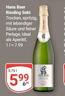 Riesling Sekt Angebote von Hans Baer bei GLOBUS Oberhausen für 5,99 €