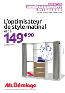 Catalogue Mr.Bricolage à Fleury-Mérogis cette semaine, valable du 28/01/2026 au 15/02/2026 Prospectus Mr.Bricolage à Fleury-Mérogis, "OPÉRATION AMÉNAGEMENT INTÉRIEUR", 12 pages de promos valables du 28/01/2026 au 15/02/2026