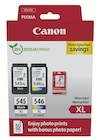 Pack de 2 cartouches d’encre pg-545xl/cl-546xl - Canon en promo chez Bureau Vallée Troyes à 43,99 €