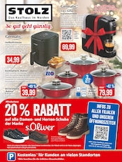 Aktueller Kaufhaus Stolz Prospekt mit Kaffeevollautomat, "STOLZ. Das Kaufhaus im Norden.", Seite 1