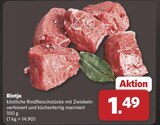 Aktuelle Rindfleisch Angebote bei combi in Oldenburg Aktuelles köstliche Rindfleischstücke mit Zwiebeln verfeinert und küchenfertig mariniert Angebot bei combi in Oldenburg ab 1,49 €