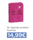 Agenda scolaire fourrure en promo chez Monoprix Paris à 14,99 €