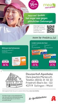 Aktueller mea - meine apotheke Prospekt "Unsere Juli-Angebote" für Solingen (Klingenstadt) Aktueller mea - meine apotheke Prospekt für Solingen (Klingenstadt) mit Seiten