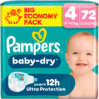 COUCHES PAMPERS BABY DRY - PAMPERS en promo chez Auchan Supermarché Le Cannet à 22,99 €
