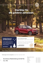 Volkswagen Prospekt für Potsdam mit 1 Seite Volkswagen Prospekt für Potsdam: "Herbst im Kopf. Sicherheit im Auto.", 1 Seite, 01.09.2026 - 31.12.2026