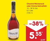 Weinbrand oder Creme Sahnelikör im Angebot bei Netto Marken-Discount in Iserlohn Weinbrand oder Creme Sahnelikör Angebote von Chantré bei Netto Marken-Discount Iserlohn für 5,55 €