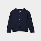 Gilet boutonné bleu marine fille - La Halle Gilet boutonné bleu marine fille à 8,99 € dans le catalogue La Halle