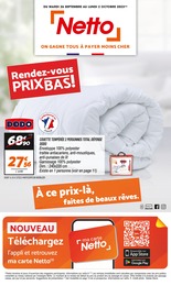 Netto Catalogue "Rendez-vous PRIX BAS !", 14 pages, Giel-Courteilles,  26/09/2023 - 02/10/2023