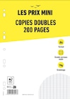 Copies doubles - 200 pages - A4 - grands carreaux (Seyes) - perforées - Les Prix Mini - Les Prix Mini - Bureau Vallée Copies doubles - 200 pages - A4 - grands carreaux (Seyes) - perforées - Les Prix Mini - Les Prix Mini à 1,09 € dans le catalogue Bureau Vallée