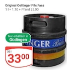 Original Oettinger Pils Fass Angebote von Oettinger bei GLOBUS Saarbrücken für 33,00 €