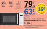 Micro-ondes monofonction digital - ELSAY - E.Leclerc à Échirolles Micro-ondes monofonction digital - ELSAY en promo chez E.Leclerc Échirolles à 63,98 €
