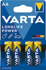 Longlife Power Batterien Mignon AA von Varta für 3,99 € bei Rossmann im Angebot Longlife Power Batterien Mignon AA von Varta im aktuellen Rossmann Prospekt